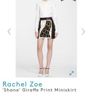 Rachel Zoe Leather and Linen mini skirt
